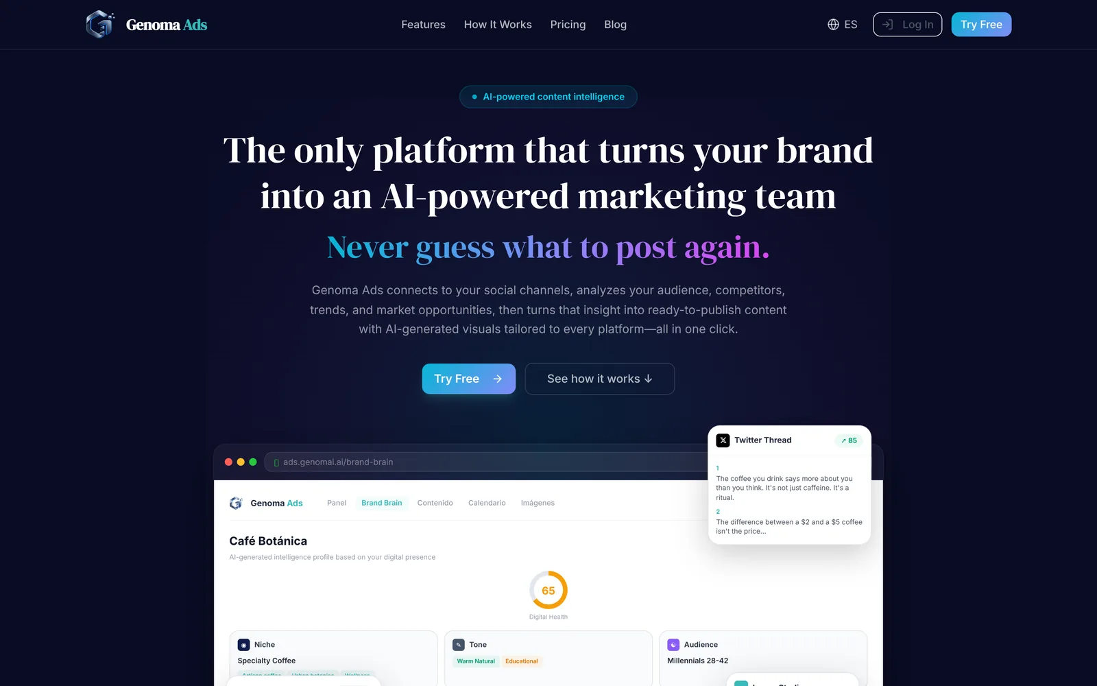 Genoma Ads — captura real